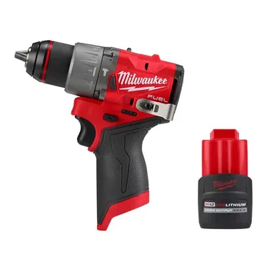Milwaukee 3404-20-48-11-2425, bundle: M12 FUEL 12V Lithium-Ion Brushless Cordless 1/2 in. Hammer Drill w/ High Output 2.5Ah Battery