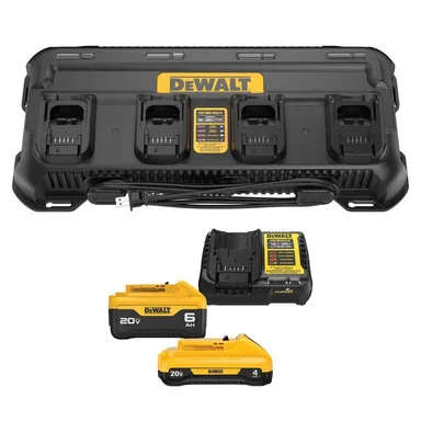 DeWalt DCB1404WCB2460C, bundle: 12V/20V/60V MAX 4-Amp 4-Port Lithium-Ion Battery Charger and 20V MAX Lithium-Ion 6.0Ah and 4.0Ah Battery and Charger Kit