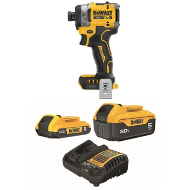 DeWalt DCF860BWB225-2C, bundle: 20-Volt MAX XR Lithium-Ion Cordless Impact Driver with 20-Volt MAX 5.0 Ah and 2.0 Ah Battery Packs and Charger