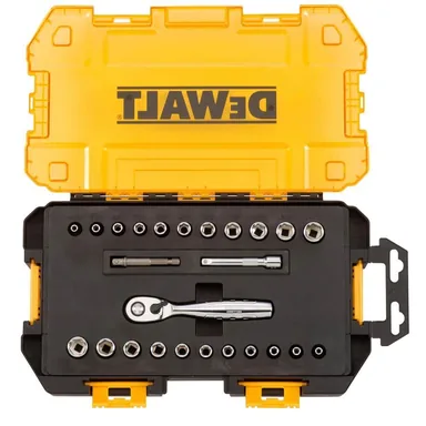 DeWalt DWMT73805, accessory: 1/4 in. Drive SAE and Metric Ratchet and Socket Set (25-Piece)