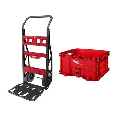 Milwaukee 48-22-8415-48-22-8440x1, bundle: PACKOUT 20 in. 2-Wheel Utility Cart with (1) PACKOUT Tool Storage Crate