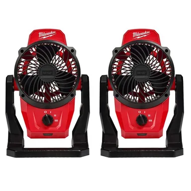 Milwaukee 0820-20-0820-20, bundle: M12 12-Volt Lithium-Ion Cordless Jobsite Fan (2-Pack Tool-Only)