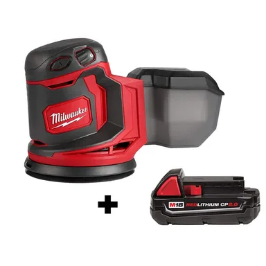 Milwaukee 2648-20-48-11-1820, bundle: M18 18V Lithium-Ion Cordless 5 in. Random Orbit Sander with 2.0 Ah Compact Battery