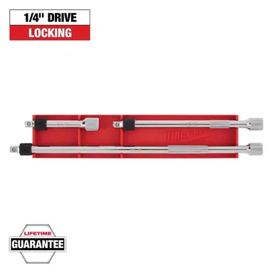 Milwaukee 48-22-9360, accessory: 1/4 in. Drive Locking Extension Set (3-Piece) (photograph from the Home Depot listing)