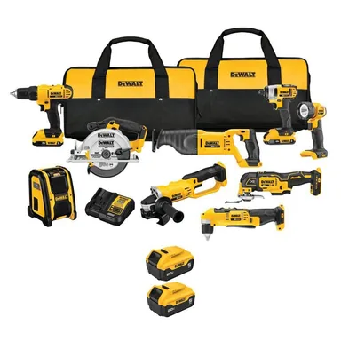 DeWalt DCK940D2WB205-2, bundle: 20-Volt MAX Lithium-Ion Cordless 9 Tool Combo Kit with (2) 5.0 Ah Batteries (2) 20-Volt 2. 0Ah Batteries and Charger
