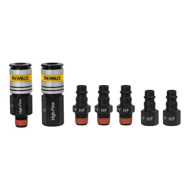 DeWalt DXCM036-0205, accessory: 7 Piece High Flow Coupler and Plug Kit 1/4 in. NPT