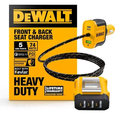 DeWalt 141 0475 DW2, unclassified: 5-Port Front and Back Seat Mobile USB PD Charger