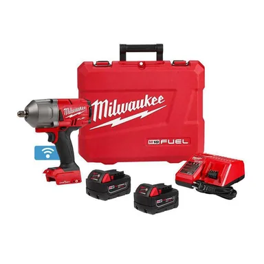 Milwaukee 2862-22R, kit: M18 FUEL ONE-KEY 18V Li-Ion Brushless Cordless 1/2 in. High Torque Impact Wrench with Pin Detent Kit,Resistant Batteries