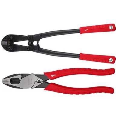 Milwaukee 48-22-4018-48-22-6100, bundle: 18 in. Bolt Cutter with 3/8 in. Maximum Cut Capacity and High Leverage Lineman's Pliers with Crimper