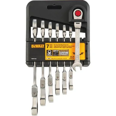 DeWalt DWMT74195, accessory: SAE Ratcheting Flex Head Combination Wrench Set (7-Piece)