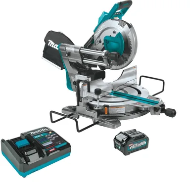 Makita GSL03M1, kit: Makita GSL03M1 40V max XGT Brushless Cordless 10" Dual-Bevel Sliding Compound Miter Saw Kit, AWS Capable (4.0Ah)