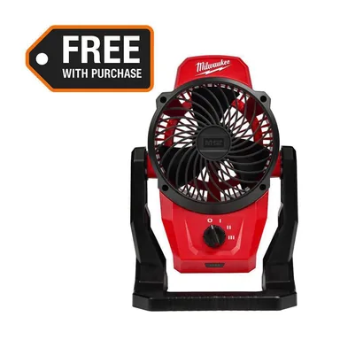 Milwaukee 0820-20, bare tool: M12 12-Volt Lithium-Ion Cordless Jobsite Fan (Tool-Only)