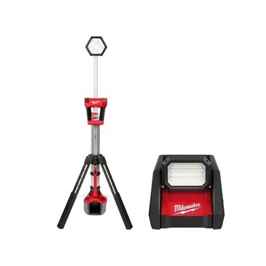 Milwaukee 2131-20-2366-20, bundle: M18 18-Volt Lithium-Ion Cordless Rocket Dual Power Tower Light W/4000 Lumens LED AC/DC Flood Light