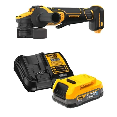 DeWalt DCG416BWCBP034C, bundle: 20V MAX Lithium-Ion Cordless Brushless 4.5-5 in. Paddle Switch Angle Grinder with POWERSTACK 1.7 Ah Battery and Charger