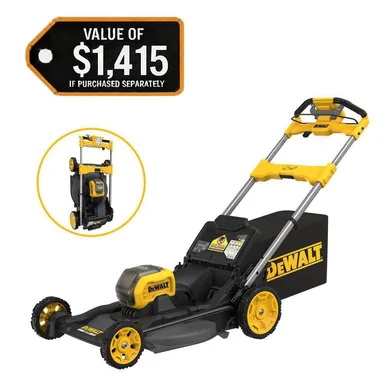 DeWalt DCMWSP650Y2, kit: FLEXVOLT 1x60V MAX 21 in. Cordless Battery Powered Self Propelled Lawn Mower Kit with (2) 4.0 Ah Batteries and Chargers