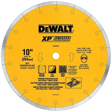 DeWalt DW4764, accessory: XP4 10 in. x 1/16 in. Premium Wet Diamond Blade