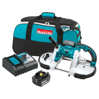 Makita XBP02TX, kit: Makita XBP02TX 18V LXT Lithium-Ion Cordless Portable Band Saw Kit (5.0Ah)