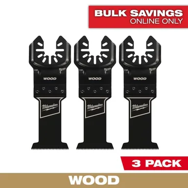 Milwaukee 49-25-1103, accessory: 1-3/8 in. High Carbon Steel Universal Fit Wood Cutting Multi-Tool Oscillating Blade (3-Pack)