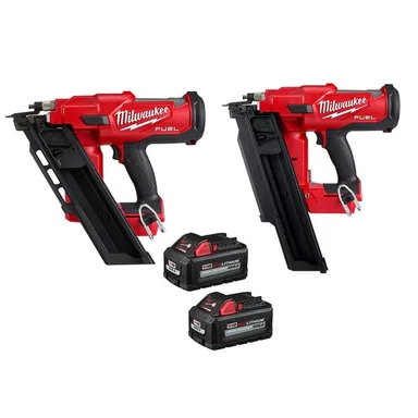 Milwaukee 2745-20-2744-20-48-11-1862, bundle: M18 FUEL 3-1/2 in. 18-Volt 30-Degree Lithium-Ion Brushless Cordless Nailer w/3.5 in. 21-DG Nailer, Two 6Ah HO Batteries