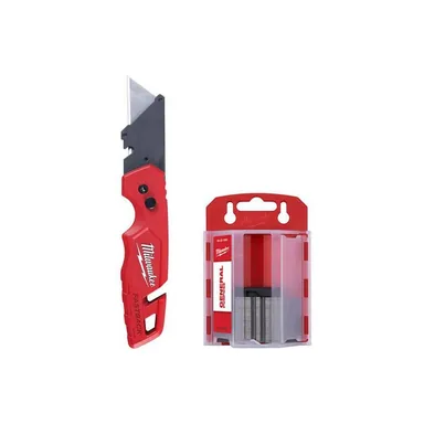 Milwaukee 48-22-1504, unpowered: FASTBACK Folding Utility Knives with Blade Storage and 50-Pack General Purpose Utility Blade Set