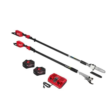 Milwaukee 3013-20-3008-20-48-59-1888, bundle: M18 FUEL 10 in. 18V Brushless Electric Cordless Telescoping Pole Saw w/ Pole Pruning Shears, (2) 8.0 Ah Battery, Charger