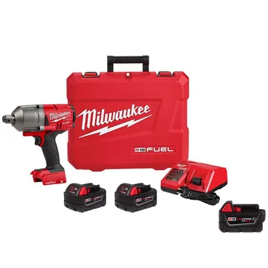 Milwaukee 2864-22R-48-11-1850R, bundle: M18 FUEL ONE-KEY 18-Volt Li-Ion Brushless Cordless 3/4 in. High-Torque Impact Wrench w/F Ring, (3) Resistant Batteries