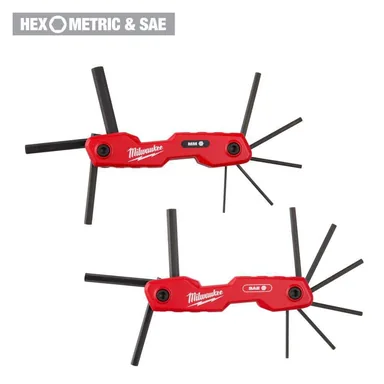 Milwaukee 48-22-2183, unpowered: 17-Key Folding Hex Key Sets - SAE/Metric (photograph from the Home Depot listing)
