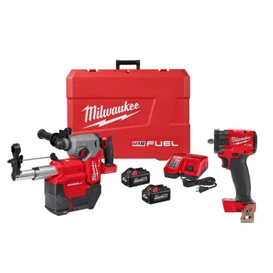 Milwaukee 2914-22DE-2854-20, bundle: M18 FUEL ONE-KEY 18V Lith-Ion Brushless Cordless 1 in. SDS-Plus Rotary Hammer & 3/8 in. Impact Wrench