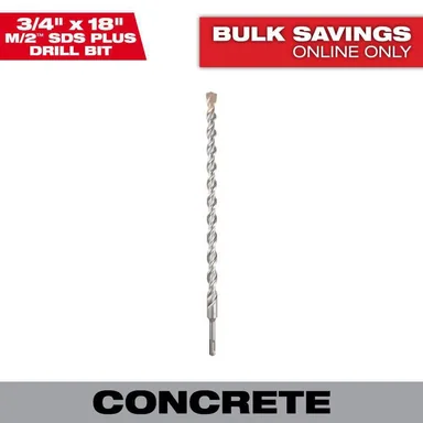 Milwaukee 48-20-8266, accessory: 3/4 in. x 18 in. 2-Cutter SDS-PLUS Carbide Drill Bit