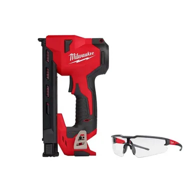 Milwaukee 2448-20-48-73-2010, bundle: M12 12-Volt Lithium-Ion Cordless Cable Stapler w/ Clear Safety Glasses Anti-Scratch Lenses