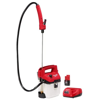 Milwaukee 2528-21G1, unclassified: M12 12-Volt 1 Gal. Lithium-Ion Cordless Handheld Sprayer Kit with 2.0 Ah Battery and Charger (photograph from the Home Depot listing)