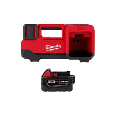 Milwaukee 2848-20-48-11-1850, bundle: M18 18-Volt Lithium-Ion Cordless Inflator w/M18 18-Volt 5.0 Ah Lithium-Ion XC Extended Capacity Battery Pack