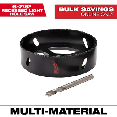 Milwaukee 49-56-0315, accessory: 6-7/8 in. Carbide Recessed Light Hole Saw With Pilot Bit