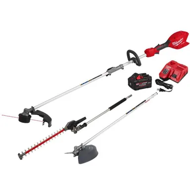 Milwaukee 3016-21ST-49-16-2738-49-16-2719, bundle: M18 FUEL 18V 16 in. Brushless Cordless QUIK-LOK String Trimmer 8.0 Ah Kit w/ Brush Cutter & Hedge Trimmer Attachments