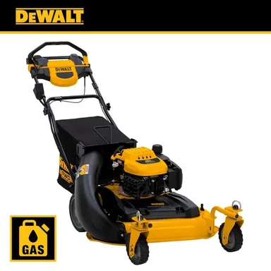 DeWalt DW12ABW6RK039, bundle: 28 in. 224cc E-GOV Engine 3-in-1 Gas RWD Self-Propelled Lawn Mower with High Rear Wheels