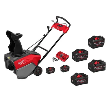 Milwaukee 3036-22HD-48-11-1813X2-48-11-1881X2, bundle: M18 FUEL 18V 21 in. Cordless Dual Battery Single Stage Snow Blower w/ (4) 12.0 Ah Batteries, (2) 8.0 Ah Battery, Charger