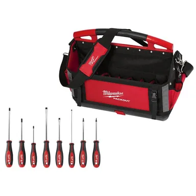 Milwaukee 48-22-8320-48-22-2718, bundle: 20 in. PACKOUT Tote with Screwdriver Set (8-Piece)