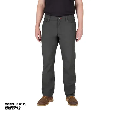 Milwaukee M650G-3230, unpowered: Men's 32 in. x 30 in. Gray Cotton/Polyester Work Pants with 7 Pockets