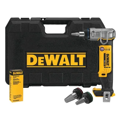 DeWalt DCE400B, bare tool: 20V MAX Cordless 1 in. PEX Expansion Tool, PEX Expander Grease and Case (photograph from the Home Depot listing)