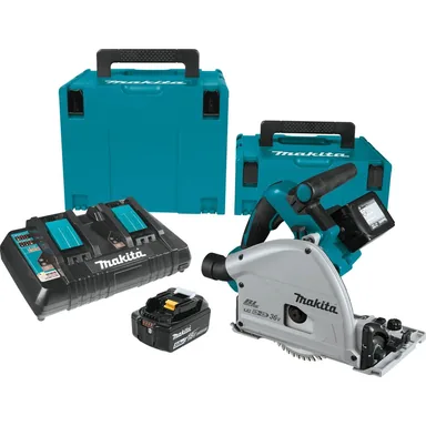 Makita XPS01PTJ, kit: Makita XPS01PTJ Cordless Brushless 36V LXT 6-1/2-Inch Track Saw 5.0Ah Kit