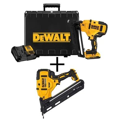 DeWalt DCN660D1650B, kit: 20-Volt MAX XR Lithium-Ion 16-Gauge Cordless Angled Finish Nailer Kit with Bonus 15-Gauge Angled Finish Nailer