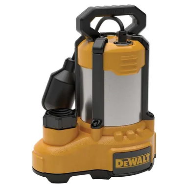 DeWalt DXWP62781, standalone tool: 3/4 HP Stainless Steel/Cast Iron Submersible Sump Pump, Tethered Switch