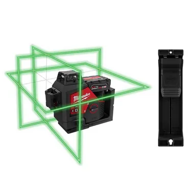 Milwaukee 3632-21-48-35-1313, bundle: M12 12-Volt Lithium-Ion Cordless Green 250 ft. 3-Plane Laser Level Kit w/One 4.0 Ah Battery, Charger, Case & Track Clip