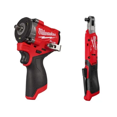 Milwaukee 2562-20-3053-20, bundle: M12 FUEL 12V Lithium-Ion Brushless Cordless Stubby 3/8 in. Impact Wrench and M12 Lithium-Ion 3/8 in. Cordless Ratchet