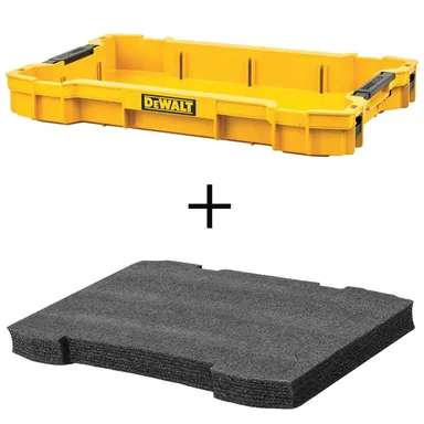 DeWalt DWST0811W008111, accessory: TOUGHSYSTEM 2.0 Shallow Tool Tray and TOUGHSYSTEM 2.0 Shallow Foam Tool Drawer Liner Insert