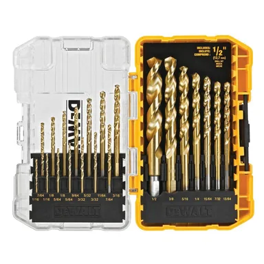 DeWalt DW1342, accessory: Titanium Nitride Coated Speed Tip Drill Bit Set (21-Pieces)