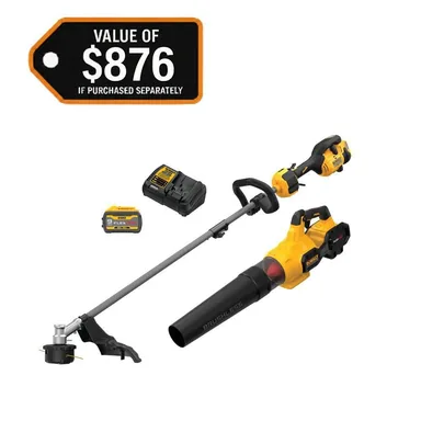 DeWalt DCKO266X1, bundle: FLEXVOLT 60V MAX Cordless Battery Powered String Trimmer & Blower Combo Kit with (1) FLEXVOLT 3 Ah Battery & Charger
