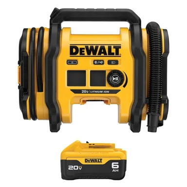 DeWalt DCC020IBWDCB206, bundle: 20-Volts MAX Lithium-Ion Cordless Electric Portable Inflator with 20-Volts MAX Lithium-Ion 6. 0Ah Battery Pack