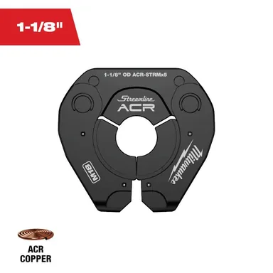 Milwaukee 49-16-2657MX, accessory: 1-1/8 in. Streamline ACR Copper Pivoting Press Ring for M18 FORCE LOGIC Press Tool (photograph from the Home Depot listing)