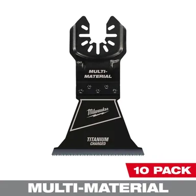 Milwaukee 49-25-1249, accessory: 2-1/2 in. Titanium Bi-Metal Universal Fit Wood and Metal Cutting Multi-Tool Oscillating Blade (10-Pack)